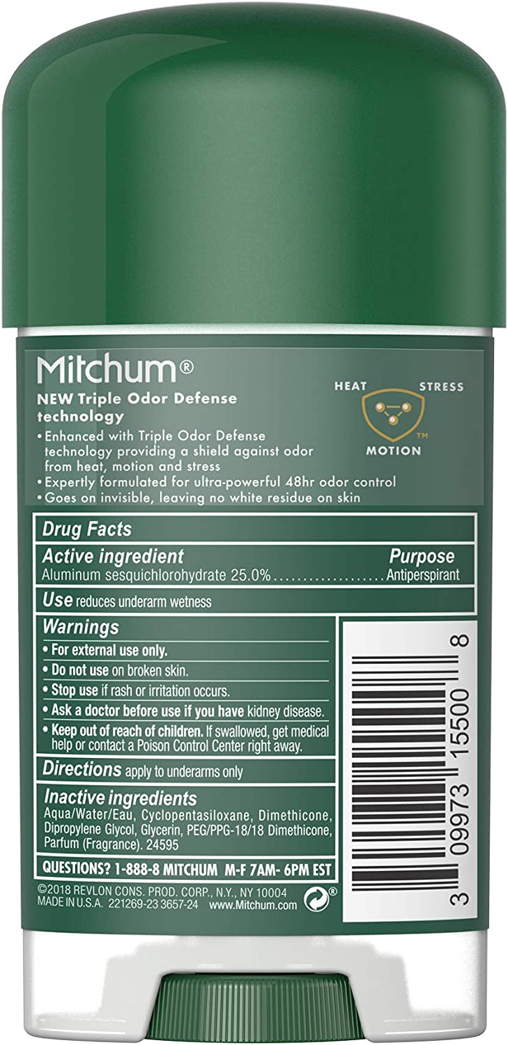 Mitchum Men Gel Antiperspirant Deodorant, Unscented, 2.25oz. - Image 2